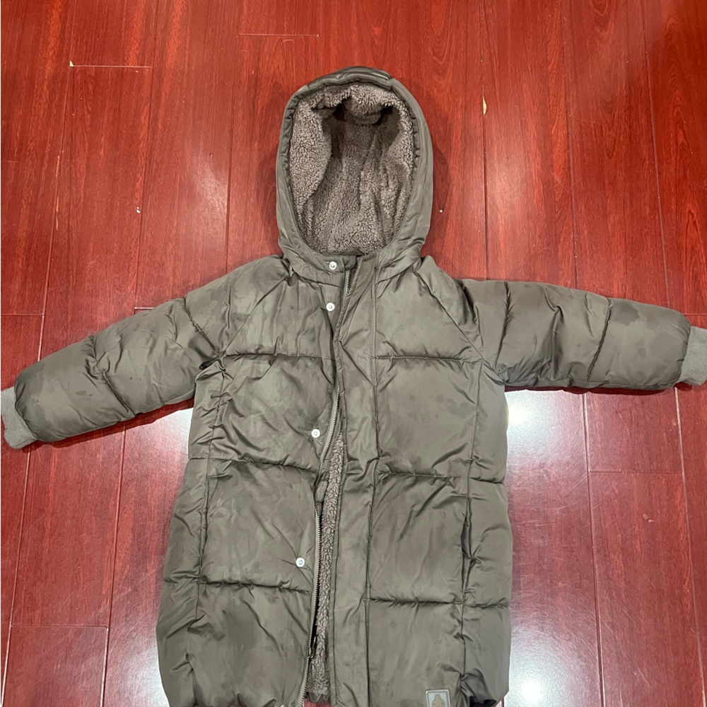 GAP Kids Hooded Puffer Jacket - Dark Brown
